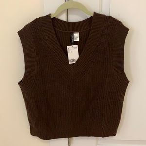 NWT H&M brown sweater vest